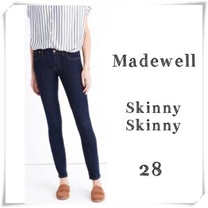 Madewell Skinny Skinny Jeans Style#E2570 Dark Indigo New with Tags